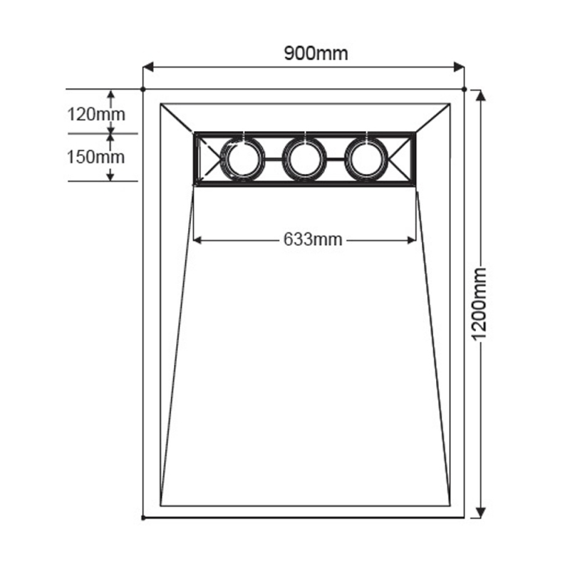 AKW TriForm Linear Drain Level Access Wet Room Former Tray 1200mm x 900mm