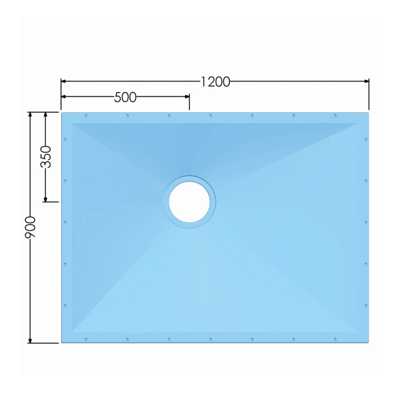 AKW Tuff Form Rectangular Level Access Wet Room Floor Former 1200mm x 900mm
