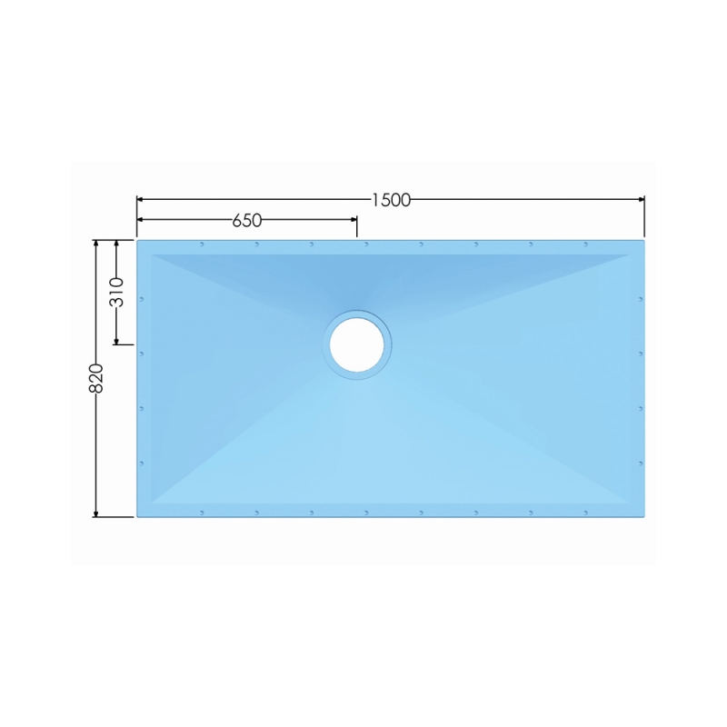 AKW Tuff Form Rectangular Level Access Wet Room Floor Former 1500mm x 820mm