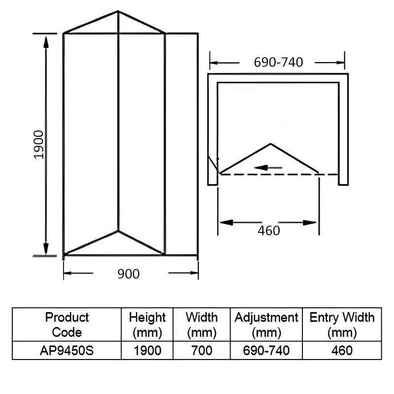 April Identiti Bi-Fold Shower Door 700/760mm Wide - 6mm Glass