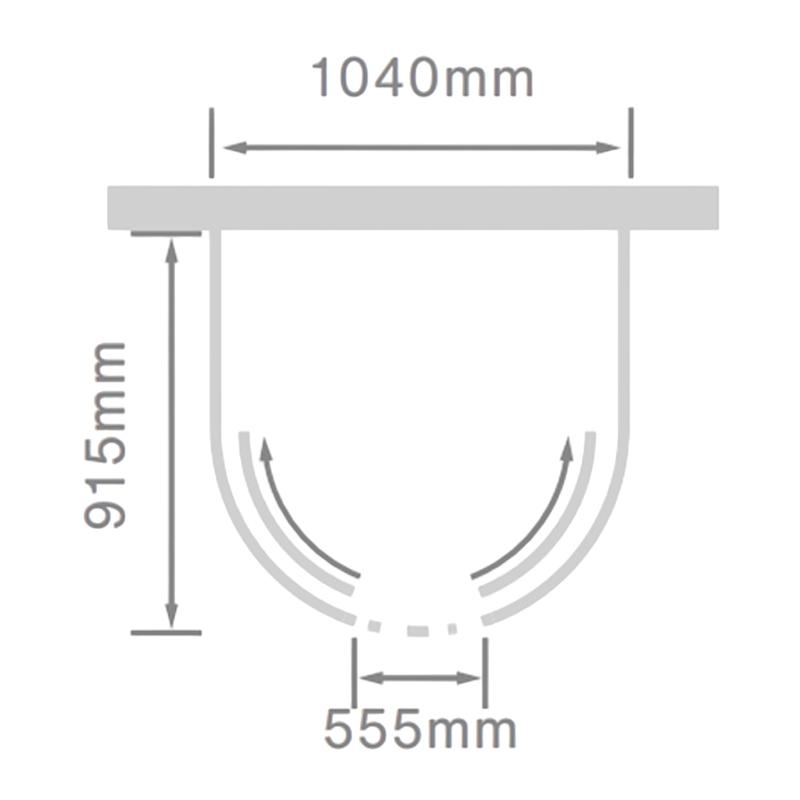 April Identiti U-Shape Curved Shower Enclosure - 915mm x 1040mm - 8mm Glass