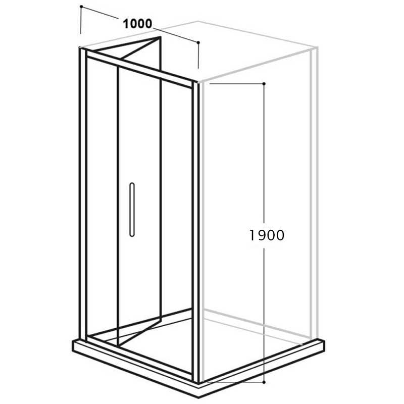 Aquadart Venturi 6 Frameless Bi-Fold Shower Door 900mm Wide - 6mm Glass