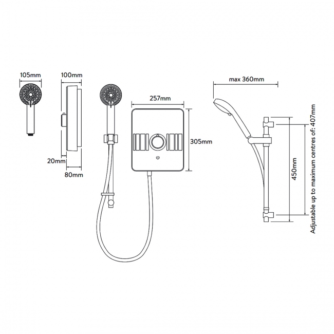 Aqualisa Lumi Electric Shower LME10501 10.5kW Chrome