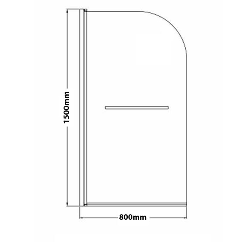 Aqualux Aqua 5 Round Top Hinged Bath Screen with Towel Rail 1500mm H x 800mm W - 5mm Glass