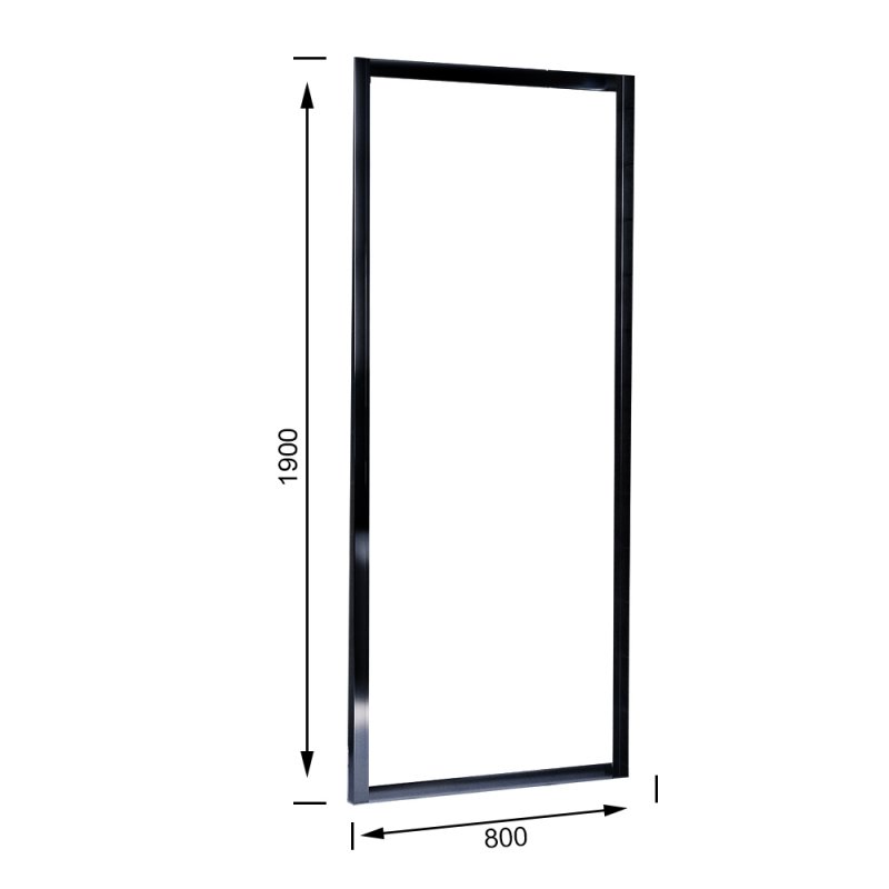 Aqualux AQX 6 Pivot Shower Door 800mm Wide Silver Frame - 6mm Glass