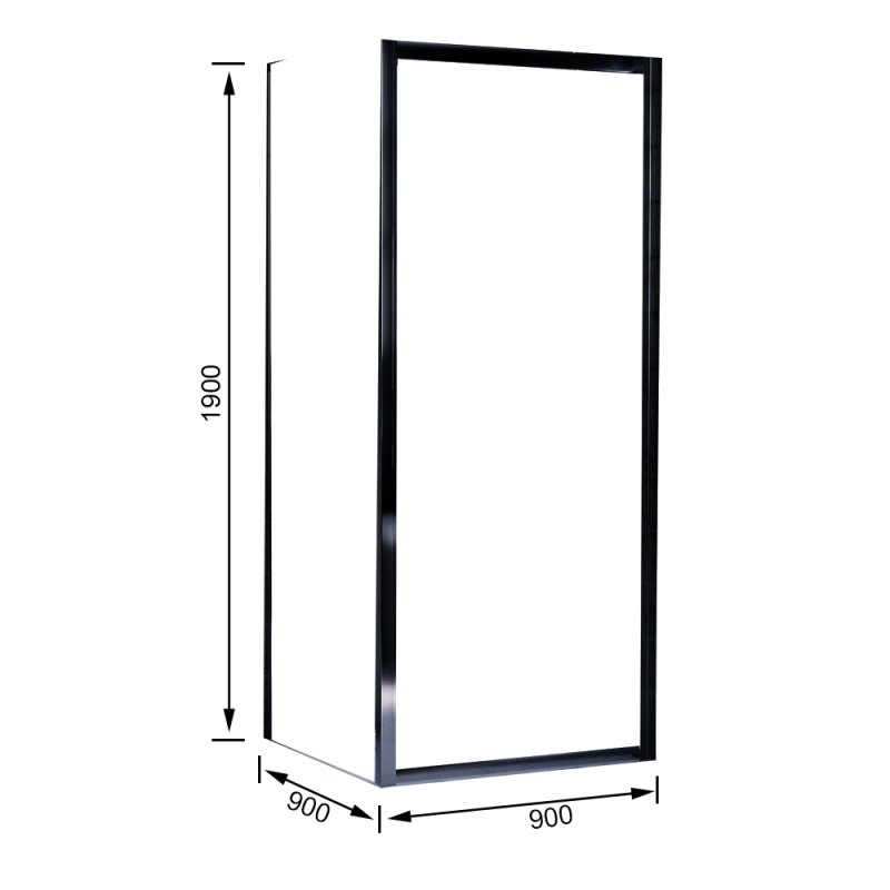 Aqualux AQX 6 Pivot Door Shower Enclosure 900mm x 900mm Silver Frame - 6mm Glass
