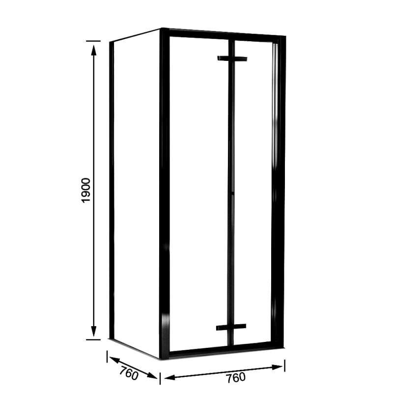Aqualux AQX 6 Bi-Fold Door Shower Enclosure 760mm x 760mm Silver Frame - 6mm Glass