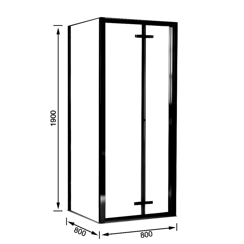 Aqualux AQX 6 Bi-Fold Door Shower Enclosure 800mm x 800mm - 6mm Glass