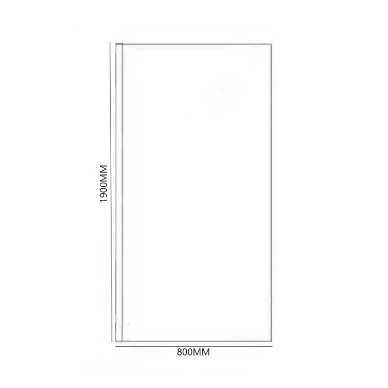 Aqualux Shine 6 Wet Room Shower Panel 800mm Wide - 6mm Clear Glass