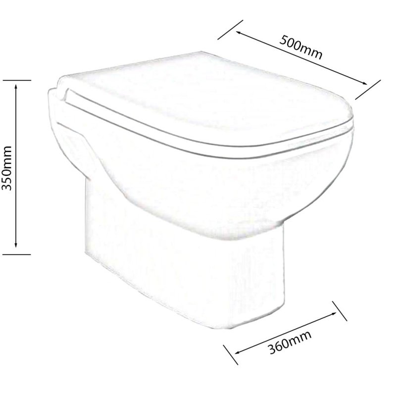 Arley Florence Wall Hung Toilet 500mm Projection - Soft Close Seat