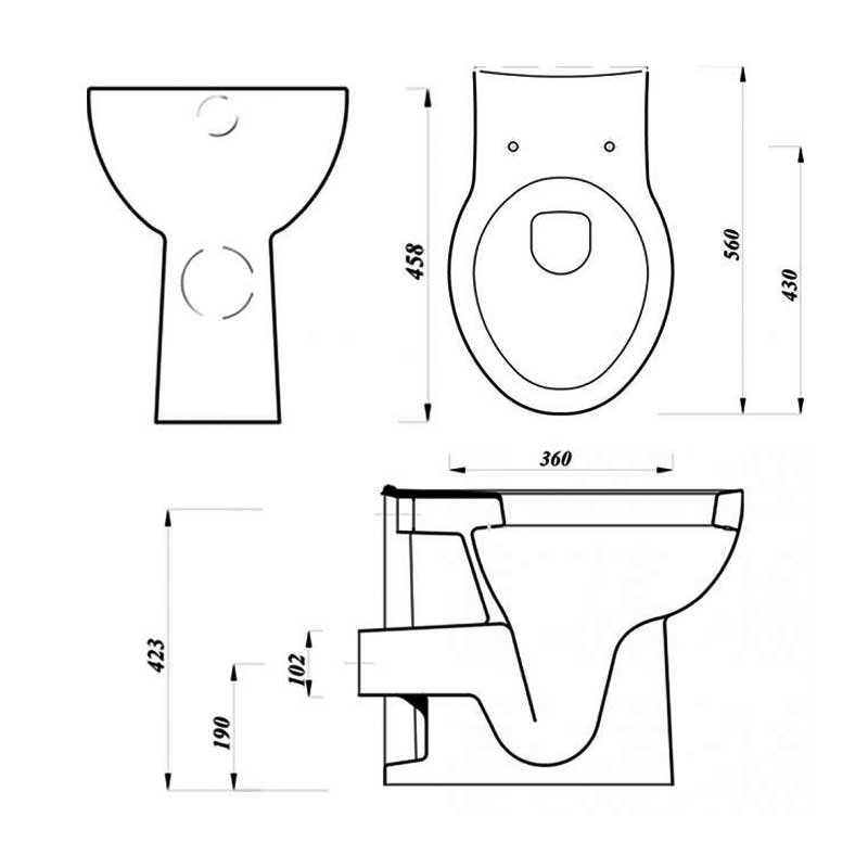 Arley Comfort Raised Height Back To Wall Toilet 560mm Projection - Soft Close Seat