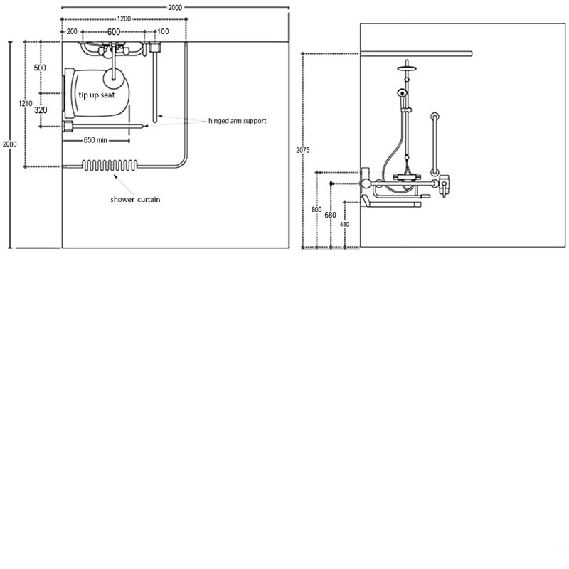 Armitage Shanks Contour 21 Doc M Pack with TMV3 Exposed Shower Valve and Dual Shower Kit - Blue Rails