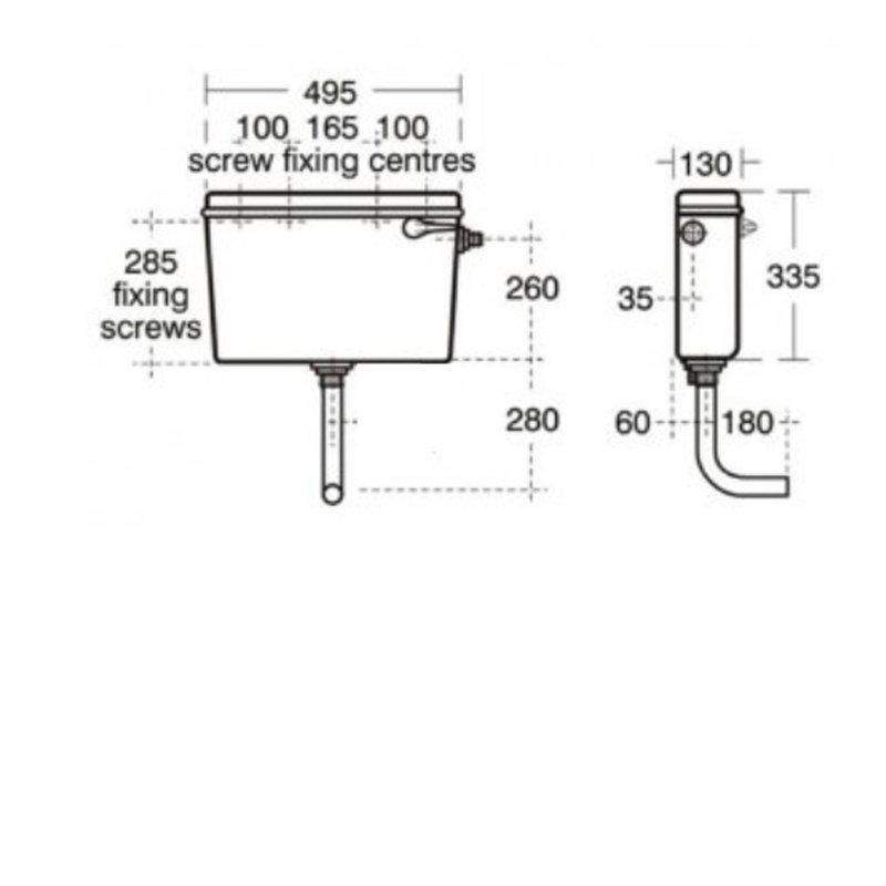 Armitage Shanks Regal Low Level Cistern S374001 Plastic White