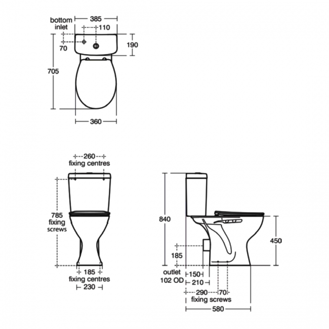 Armitage Shanks Sandringham 21 Comfort Height Close Coupled Toilet with Dual Flush Cistern - Excluding Seat