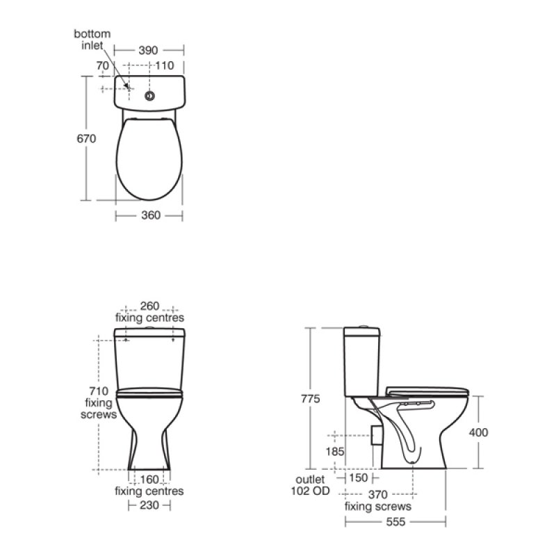 Armitage Shanks Sandringham 21 Toilet E896601+E896301+E131601 Close
