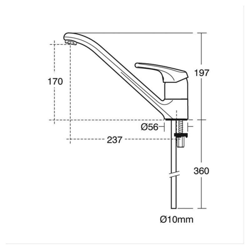 Armitage Shanks Sandringham Single Lever Kitchen Sink Mixer Tap - Chrome