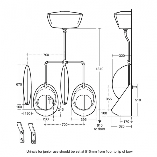 Armitage Shanks Sanura Hygeniq Single Urinal Pack with Concealed Auto Cistern