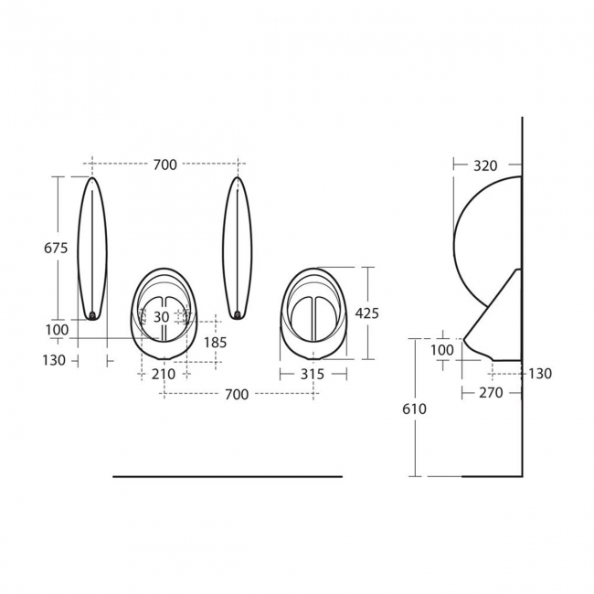 Armitage Shanks Sanura Urinal S004501 400mm White