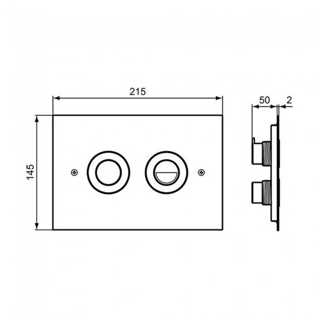 Armitage Shanks Septa Pro P1 Pneumatic Metal Dual Flush Plate - Stainless Steel