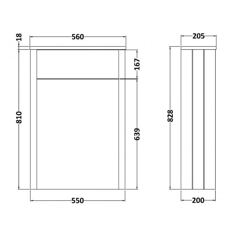 Bayswater Pointing White WC Toilet Unit 550mm Wide