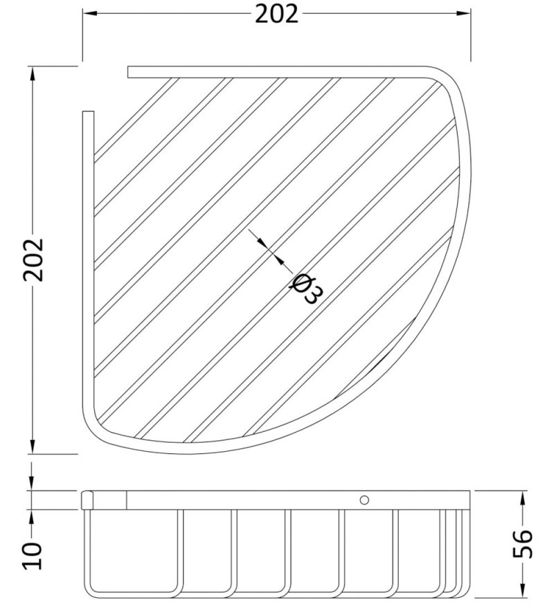 Bayswater Traditional Shower Tidy BAYA020 Brass Chrome
