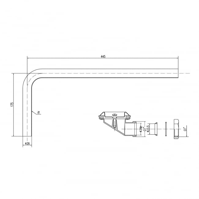 Bayswater Traditional Exposed Bath Waste with Plug and Chain Chrome - Slotted