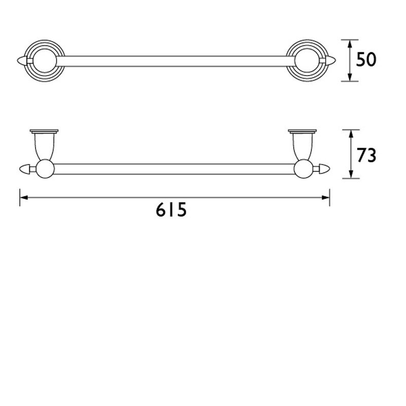 Bristan 1901 Towel Ring | N2 RAIL C | Brass | Chrome