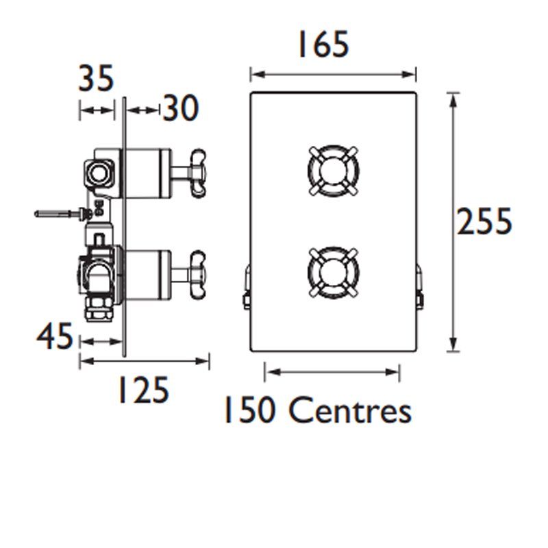 Bristan 1901 Shower Valve N2 SHCDIV G Concealed Gold