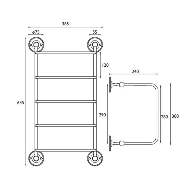 Bristan Bathroom Towel Stacker - Chrome