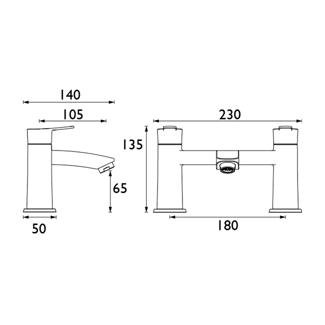 Bristan Appeal Bath Filler Tap Pillar Mounted - Chrome