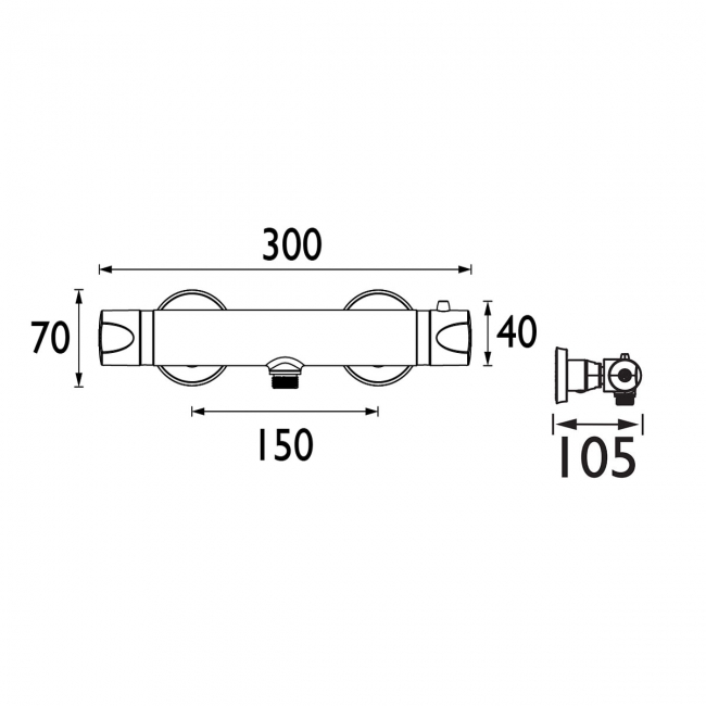 Bristan Artisan FastFit Bar Shower Valve Dual Handle - Chrome