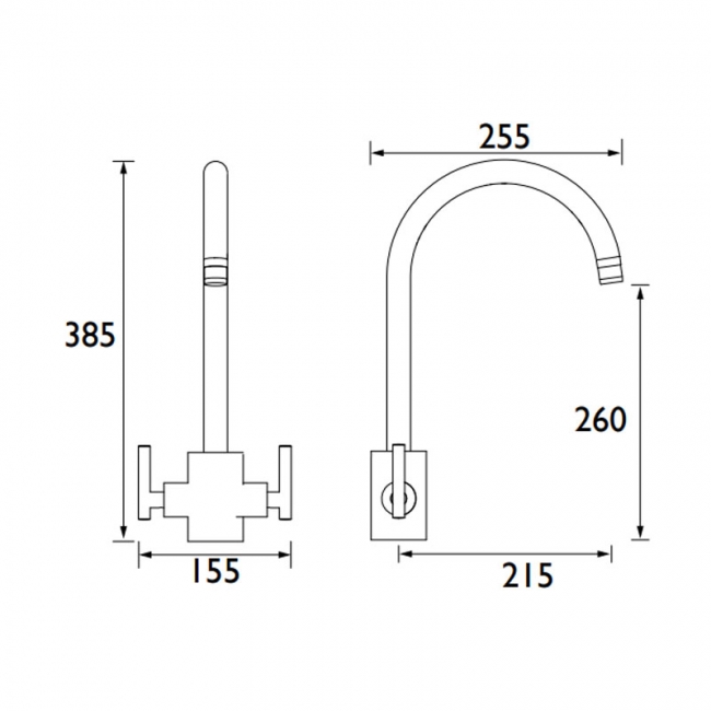 Bristan Artisan Filter Mono Kitchen Sink Mixer Tap Dual Handle - Chrome