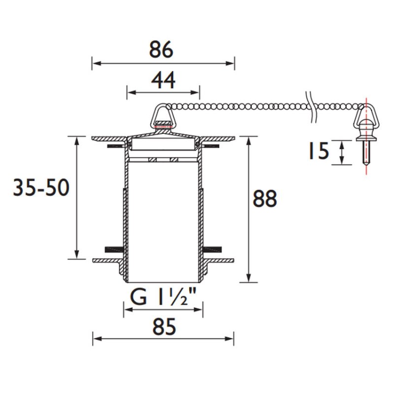 Bristan Belfast Kitchen Sink Waste Chrome - Unslotted (For Sink with No Overflow)