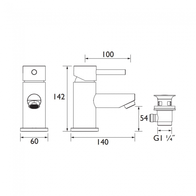 Bristan Blitz Mono Basin Mixer Tap with Clicker Waste - Chrome