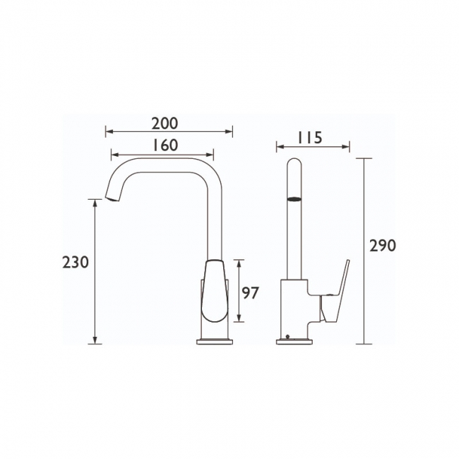 Bristan Blueberry EasyFit Mono Kitchen Sink Mixer Tap - Chrome