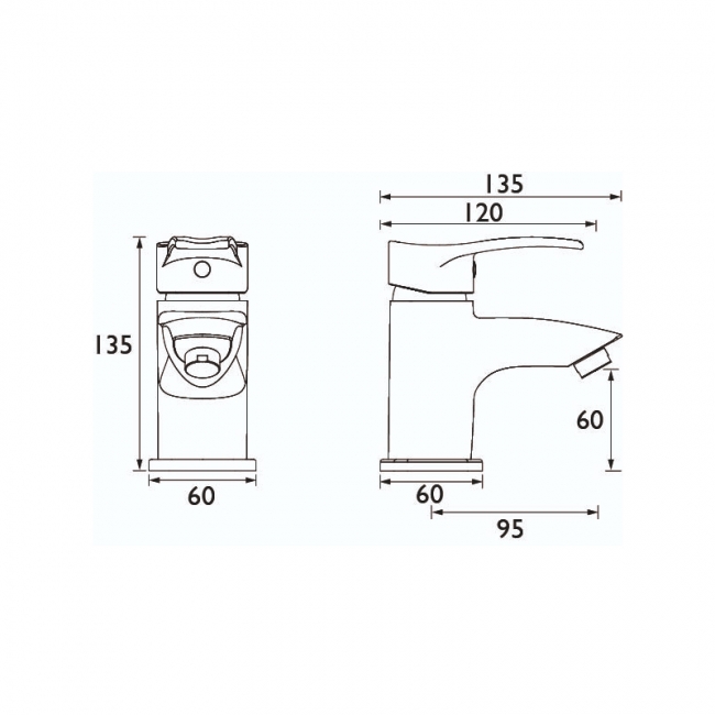 Bristan Capri Basin Mixer Tap and No Waste - Chrome Plated