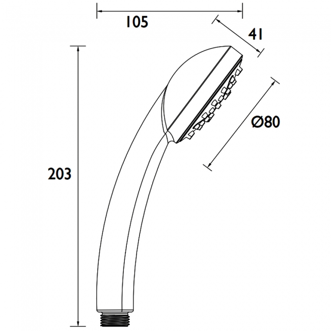 Bristan Cascade Single Function Small Handset - Chrome