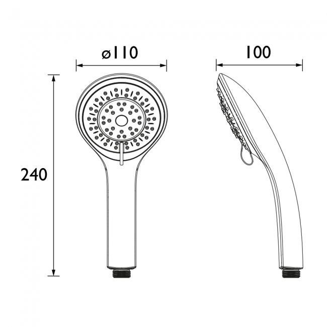 Bristan Cascade 3 Function Large Handset - Chrome