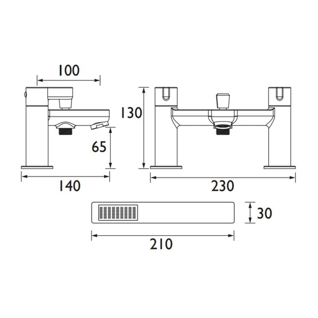 Bristan Clio Bath Shower Mixer CLI BSM C Pillar Mounted Chrome