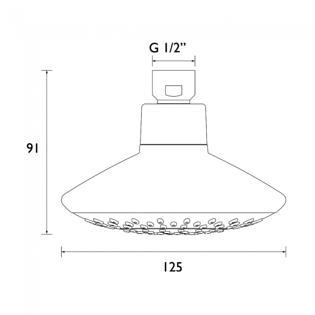 Bristan Commercial Contemporary Fixed Shower Head - Chrome