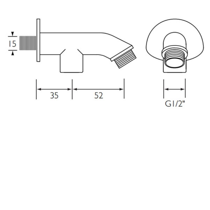 Bristan Shower Arm Wall Mounted 87mm 9042C