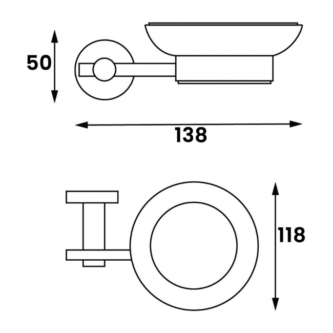 Bristan Round Soap Dish - Chrome Plated