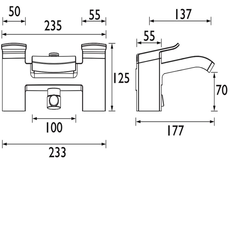 Bristan Descent Bath Shower Mixer DSC BSM C Pillar Mounted Chrome