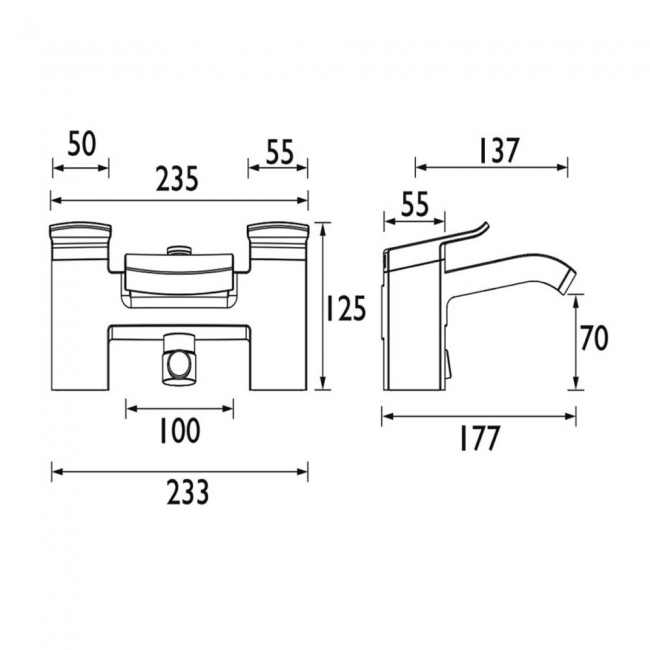 Bristan Descent Bath Shower Mixer with Kit Pillar Mounted - Chrome