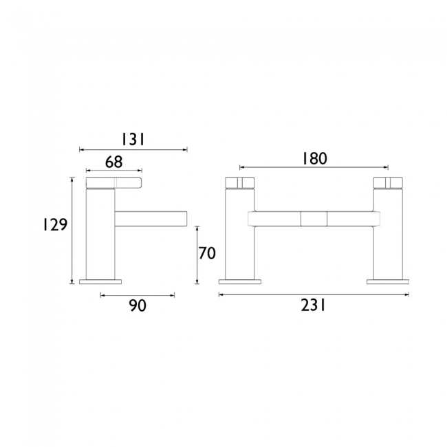 Bristan Elevar Bath Filler Tap - Black