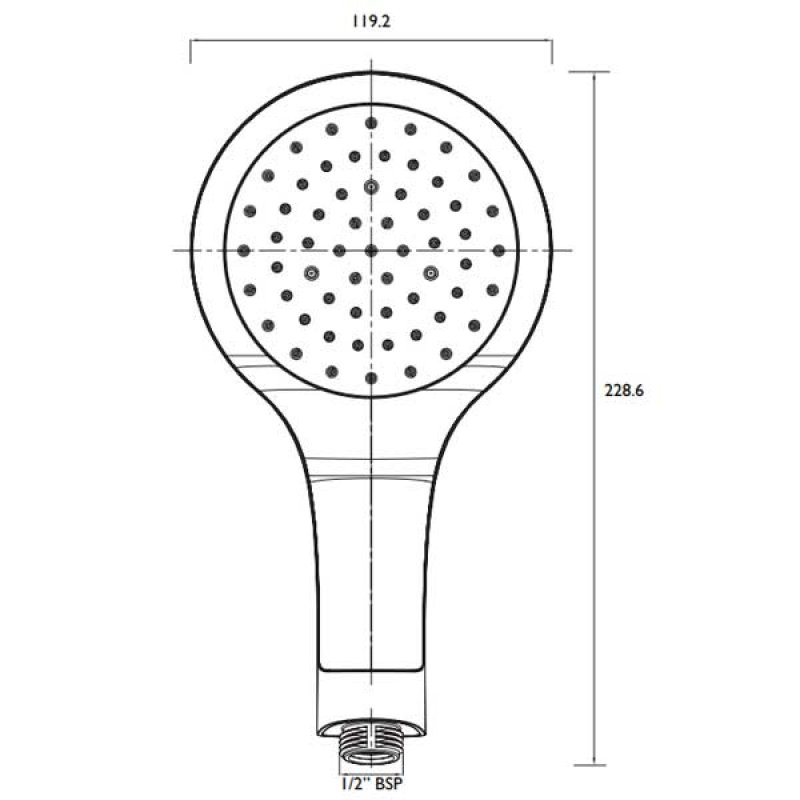 Bristan Evo Shower Handset Single Function EVC HAND03 C