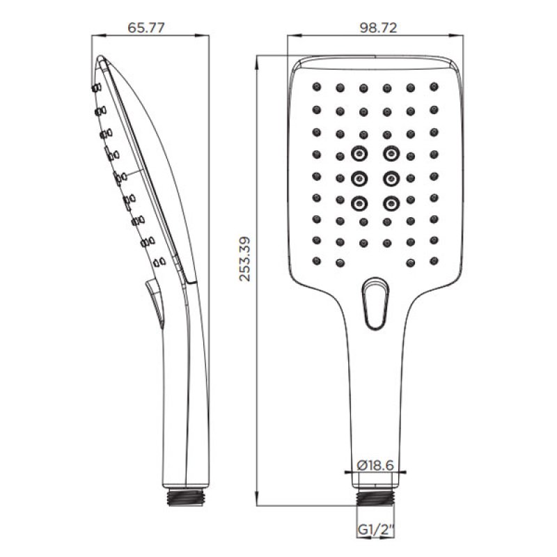 Bristan Large Square Shower Handset - 3 Function