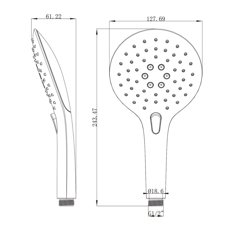 Bristan Large Round Shower Handset - 3 Function