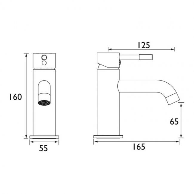 Bristan Mila Basin Mixer Tap with Clicker Waste - Black