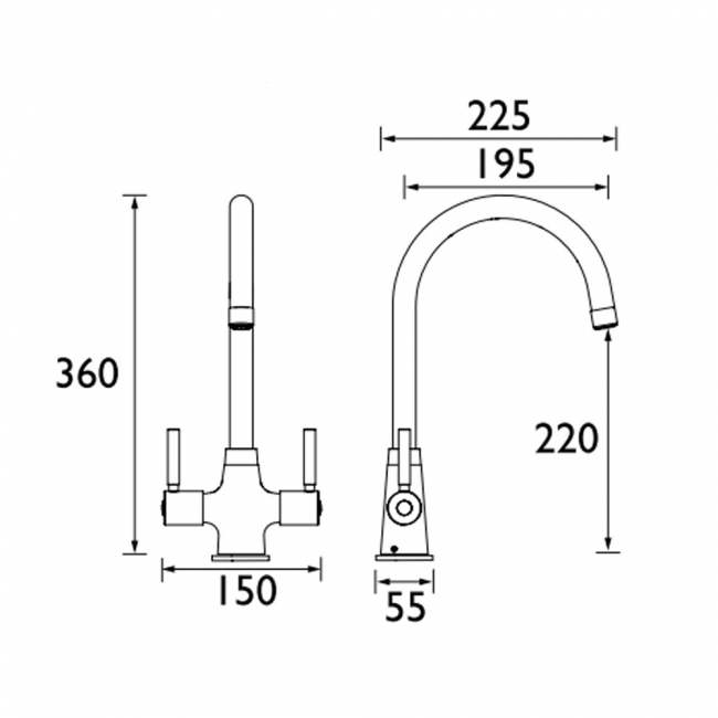 Bristan Monza EasyFit Kitchen Sink Mixer Tap - Brushed Brass